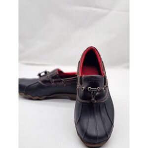 Sperry Mens Sz 11 Waterproof Rubber Slip-On in Black/ Brown Leather  STS 10103